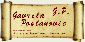 Gavrila Poslanović vizit kartica